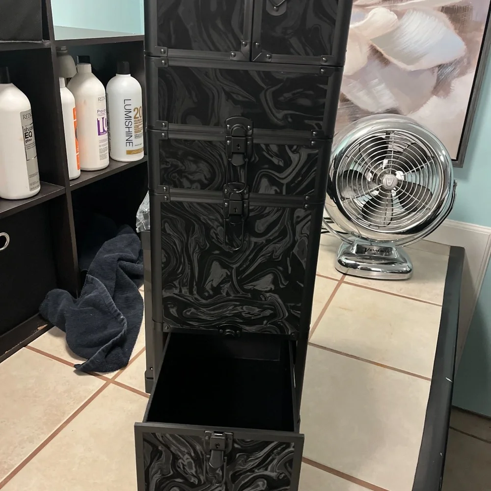 Black Rolling Storage Makeup Organizer